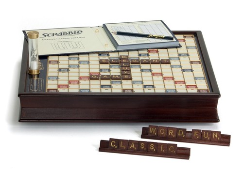 Scrabble deluxe edition with - scrabble,