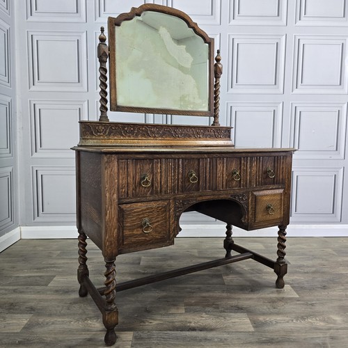 Antique oak dressing table - dressing,