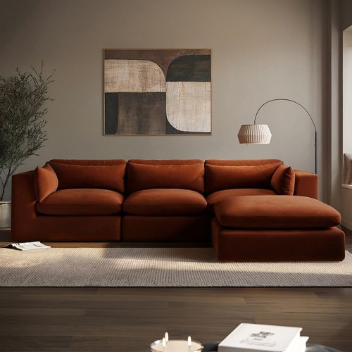 Large burnt orange - large burnt, velvet