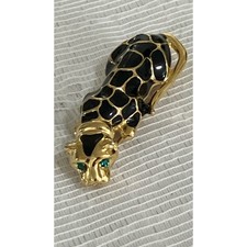 VTG Gale Hayman Enameled Leopard Brooch 