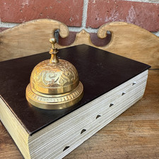 Hotel Bell Ornate Solid Brass Front Desk Service Reception Victorian Vintage