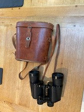 vintage binoculars in leather case.  Magnification 7 x 50. 