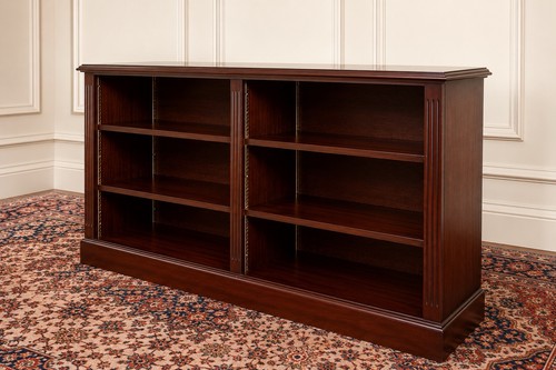 Mahogany bookcase 6ft wide - 6ft,
