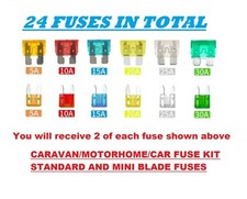 24 x Caravan Lunar Blade Fuses