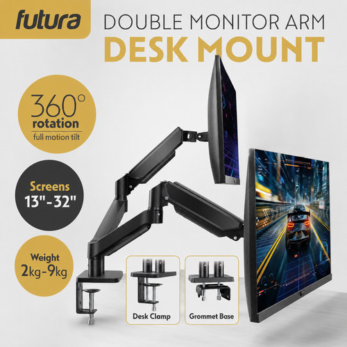 Futura dual monitor stand - futura, desk
