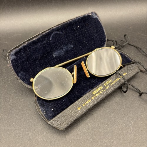 Pince nez glasses - glasses, gold