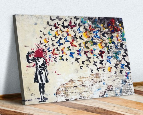 Canvas wall art print banksy - art,