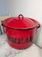 Vintage Large Red Enamel Bread
