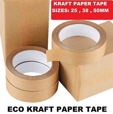 Brown Kraft Paper Tape  Packing Self Adhesive Strong Eco Packaging Parcel 