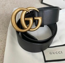 Gucci Black Dress Belt Double