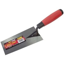 Bucket Trowel 150mm for Plastering, Rendering DIY Trade 6'' Red Soft Grip Handle