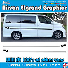 NISSAN ELGRAND MPV Camper Side Stripes Decals Stickers Van Graphics FREE P&P 027