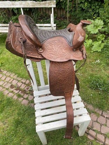 Vintage western saddle leather - vintage,