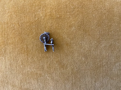 Spinning wheel charm silver - charm,