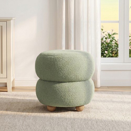 Modern round pouffe stool - modern,