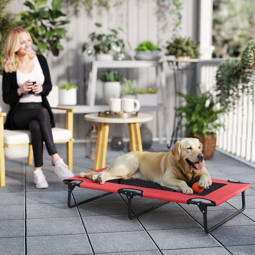 Portable raised dog bed - dog, with
