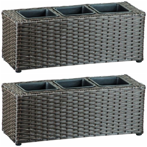 Poly rattan mini tri pot - 2x,