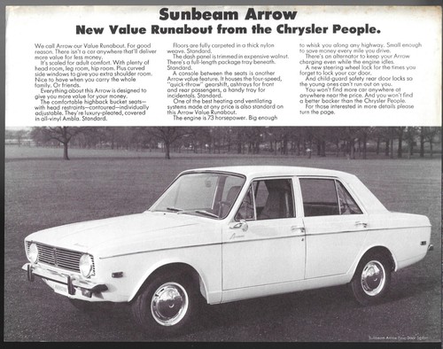 Sunbeam arrow sedan c1967 - arrow,