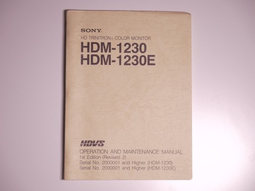 Sony hdm 1230 rev - hdm-1230,