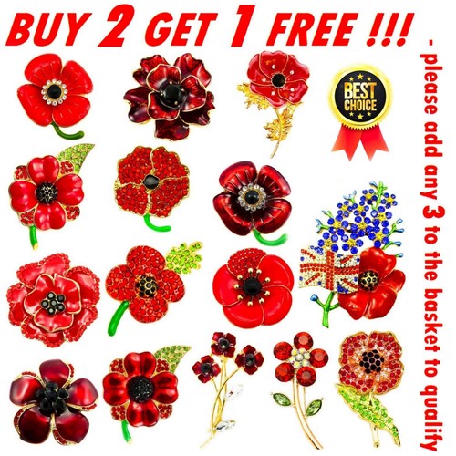 Red pin brooches large - brooches, vintage