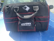 Husky Electrician Tool Bag Red/Black - 25" w/ Strap & Handle 30+ Pockets Used