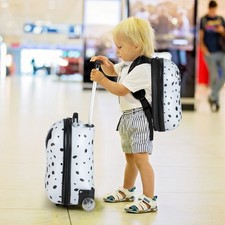 12" 16" Kids Dalmatian Suitcase Backpack Luggage Set ABS Lightweight Travel Kit