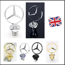 Mercedes Benz Bonnet Raised Star Emblem Badge Chrome C E S CLK Class 44mm Emblem