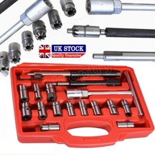 17pcs Universal Diesel Injector Seat Cutter Cleaner Tool Carbon Remover Set kit