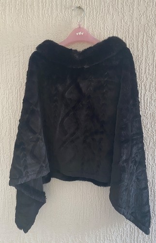 Black faux fur shrug - faux,