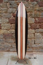 NEW WOODEN MODEL DECORATIVE 100cm RETRO STRIPE SURFBOARD SURFER BNIP/ su100N1