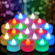 24-Pack Multicolored LED Tea Light Candles – Perfect for Weddings and Decorating