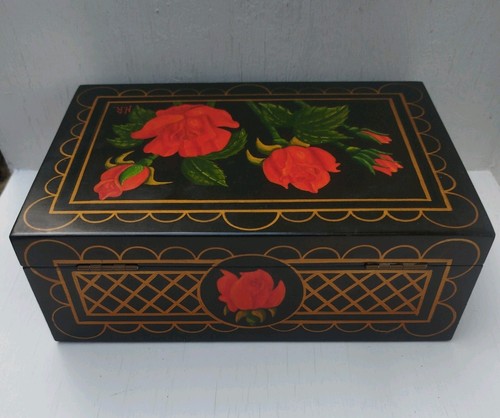 Vintage hand painted - painted, wooden