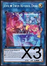 3x Evil Twin Ki-sikil Deal ALIN-EN052 1ST NM YUGIOH SR YUGIOH