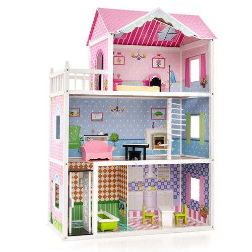Wooden kids doll - wooden,