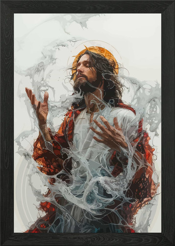 Jesus light framed - jesus, wall