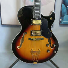 Custom Byrdland Electric Guitar Sunburst Hollow Body Archtop Jazz Gold Hardware