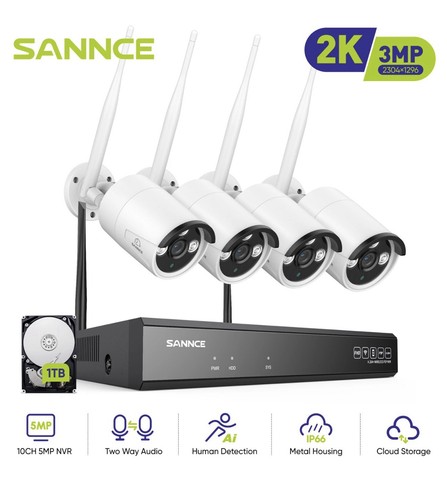 1tb 3mp sannce wireless - 1tb, two