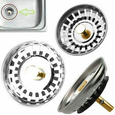 PREMIUM KITCHEN SINK REPLACEMENT DRAIN WASTE PLUG BASIN STRAINER DRAINER 78MM UK