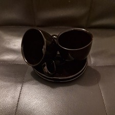 Set of 2 Black Espresso Cups