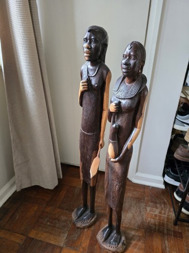 Vintage hand carved tribal - 2x,