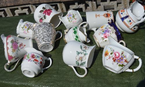 Vintage bone china floral milk - vintage,
