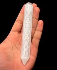Selenite Chakra Wand Engraved