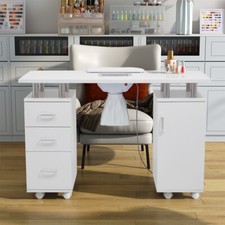 Professional Mobile Manicure Nail Table 3 Drawers w/Extractor Fan/Dust Collector