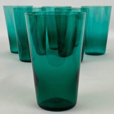 Antique Set of 6 Teal Bristol