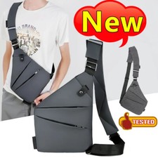 Mens Cross Body Chest Sling Side Bag Travel Sport Shoulder Bags Anti-theft IN-UK