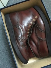 Trickers Mens Burgundy Waxy Leather Brogue Boots Lightweight Wedge soles UK 11