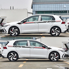 2Pcs Car Both Sides Body Vinyl Stickers Racing Stripes Graphics Decals DIY Trim