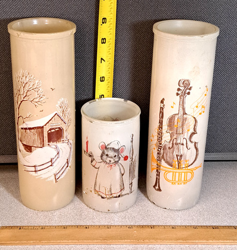 Vintage glass pillar candles - vintage,