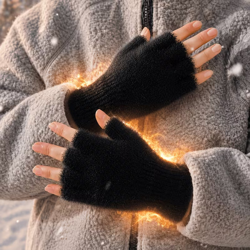 2pcs women thermal fingerless - 2pcs,