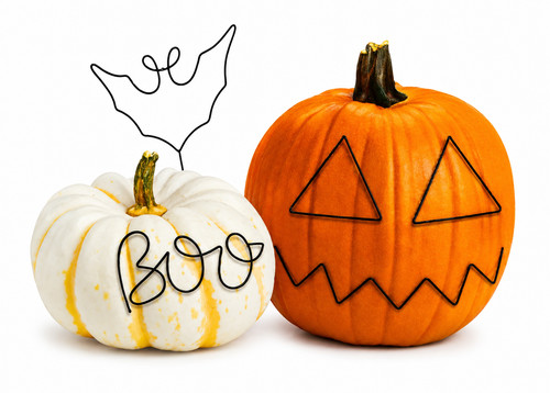 Halloween pumpkin face - pumpkin, metal